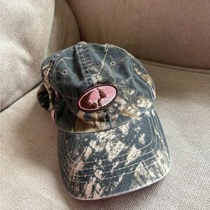 Camouflage Baseball Cap with Pink Logo